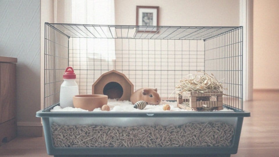 Jakie warunki powinny być zapewnione w klatce dla świnki morskiej?